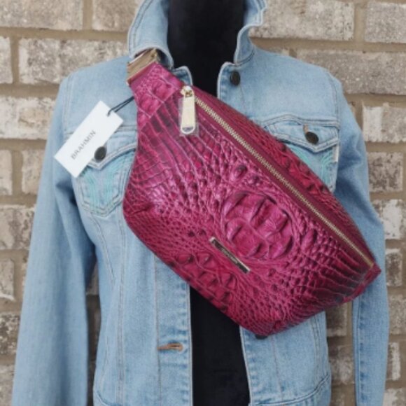 BRAHMIN Harker Belt Bag Fanny Pack  POMEGRANATE Melbourne LEATHER NWT! - Picture 4 of 11